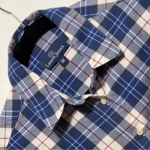 Lauren James Boyfriend Flannel Plaid Button‎ Down Shirt Size Medium ~ Excellent